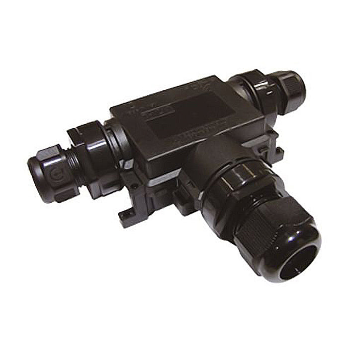Waterproof Inline IP68 Cable Splitter Junction Box Cable Connector - 3 Way Black (2 pcs pack)