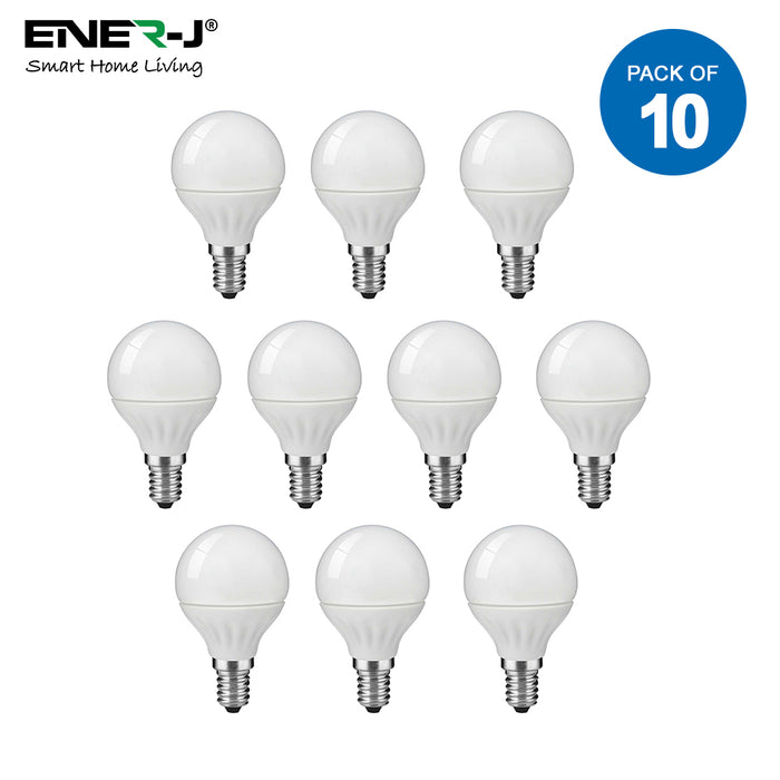 Pack of 10 units, LED E14 Small Edison Screw Golf Ball P45 Bulb, 4W (Equivalent to 25W), Day White 6000K