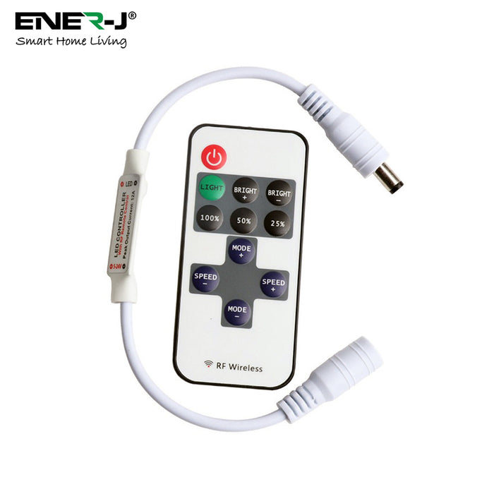 RF Mini Dimming Controller with 11-Key Remote for Single Colour 12V/24V LED Strip Lights
