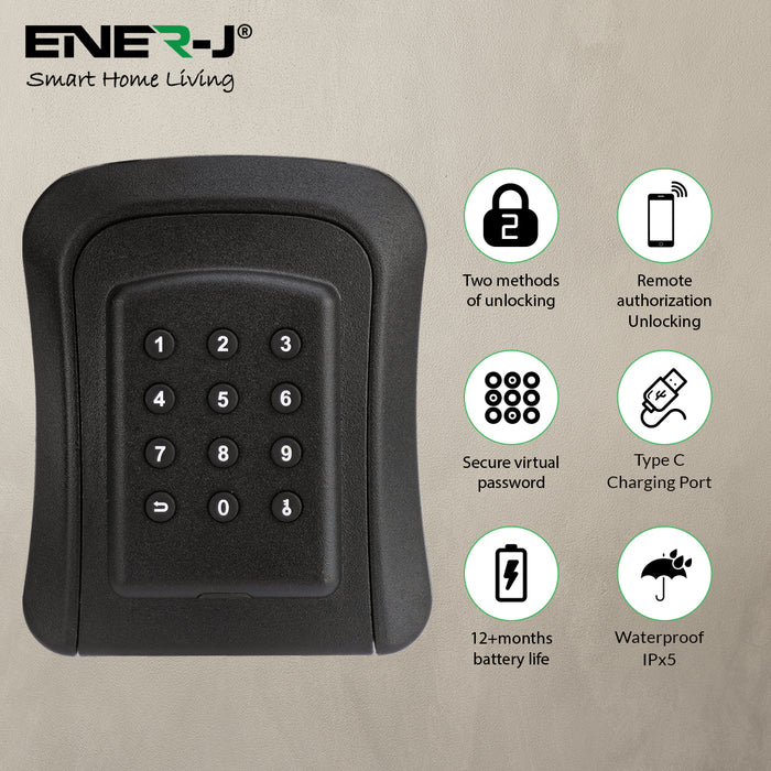 Smart Key Lock Box - Bluetooth App-Controlled & Manual Keypad Unlocking, IP45