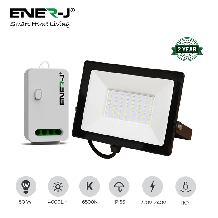 30W Slim LED Floodlight with Pre-Wired 5A RF Receiver Module, ECO Series