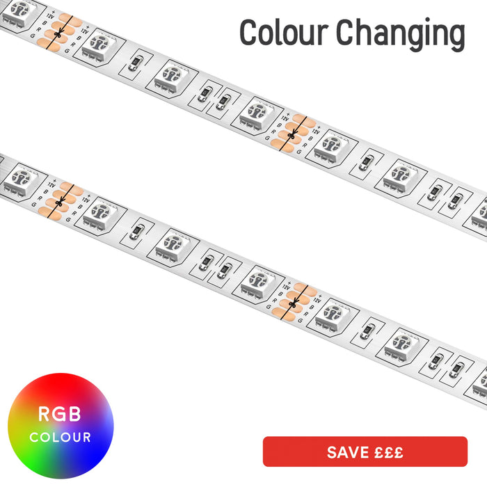 LED Flex Strip 5m Roll - SMD 5050 (60) RGB IP20