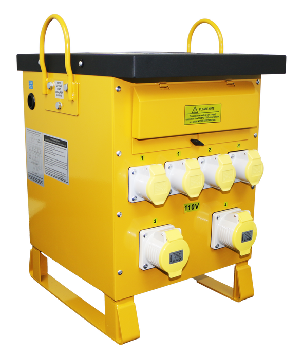 Red Arrow TRAN10-1 10kVA Single Phase Site Transformer – 230V to 110V, 4 × 16A & 2 × 32A