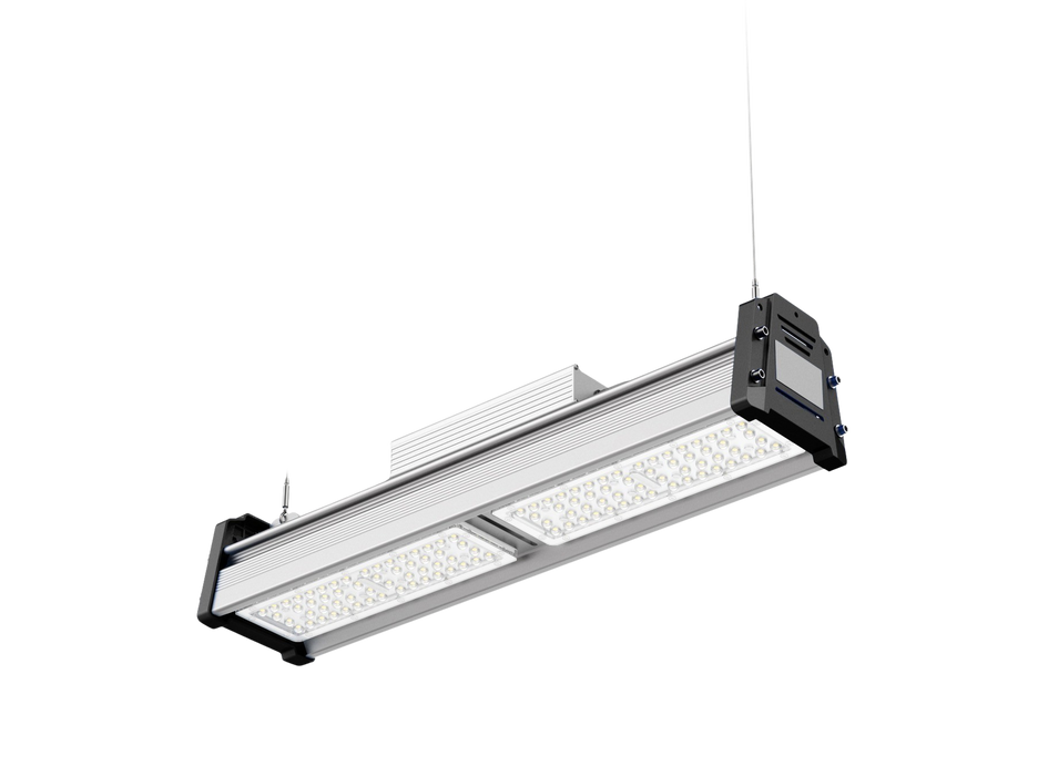 Robus RPD12050DA-23 PRISMOID 120W LED linear high bay, IP65, 1-10V dimmable, Silver, 590mm, 5000K