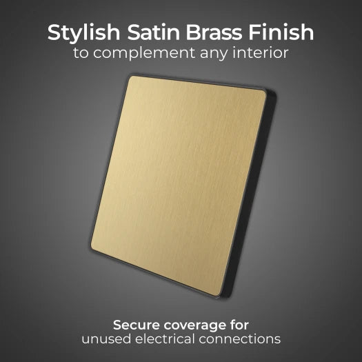 BG Evolve PCDSB94B Single Gang Screwless Blank Plate - Satin Brass