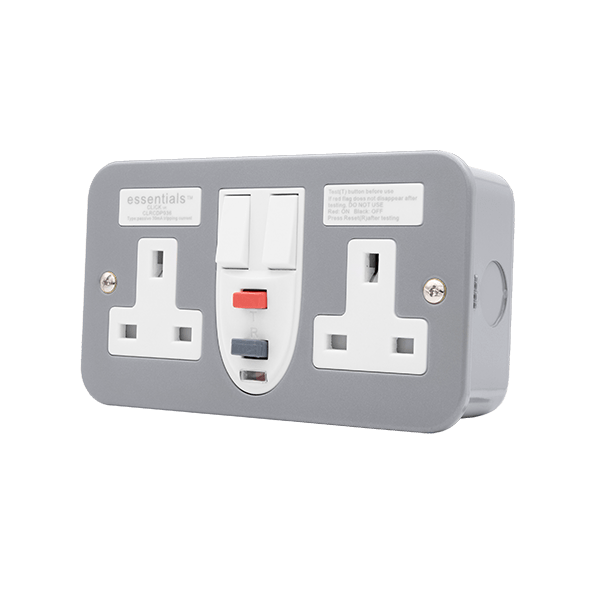 Click Scolmore CLRCDP036 13A 2 Gang Type A Passive RCD Switched Socket Outlet