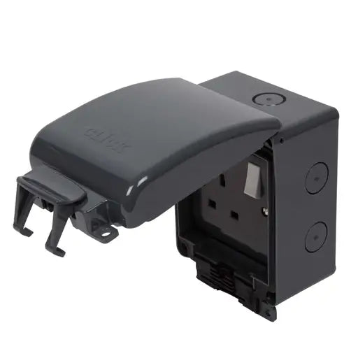 Click Scolmore Aquip66  OA035AG Weatherproof 13A 1 Gang Socket IP66