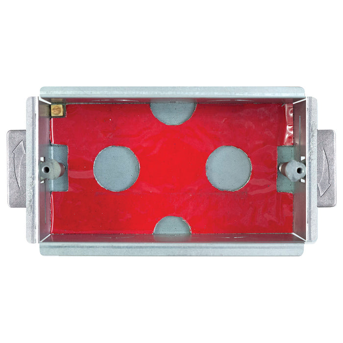Selectric FRB-4 2 Gang 47mm Galvanised Steel Back Box – Earths – Fire Rated