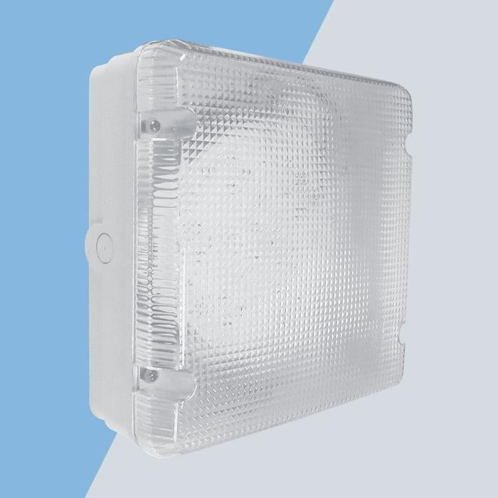 Eterna SQPRISMW Multi-function microwave sensor Fresh Prince square LED utility fitting with prismatic diffuser