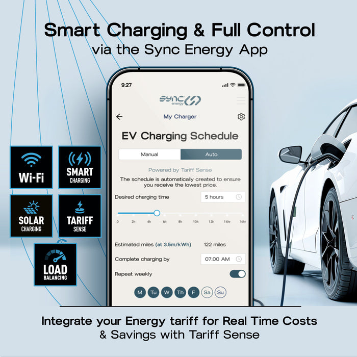 BG SyncEV EVWC2T7G EV Tethered Charger 7.5M Cable w/ Wifi