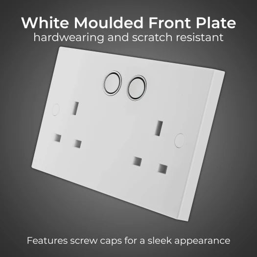 BG Smart 922/HC 13A Double WiFi Smart Switched Socket – White Square Edge